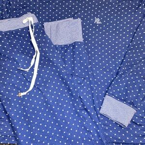 Ralph Lauren Navy Blue Polka Dot Lounge Set size large
